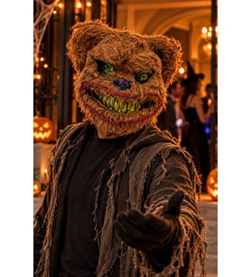 Halloween Peluş Korkunç Ayı Maskesi Kahverengi Kostüm Aksesuarı Cadılar Bayramı Parti Maskesi