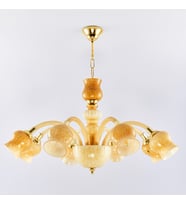 8 Kollu Cam Avize Gold