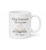 Kitap Kokusunu Seviyorum Yazılı Kupa Bardak Kitap Kurdu Hediye