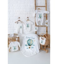 Pia Baby Premium %100 Pamuk Erkek Bebek Hediyesi 10 Parça İsme Özel Doğum Seti 5023-01 (Krem)