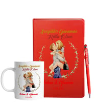 Sevgililer Gününe Özel Kırmızı Defter Kalem & Kupa Hediye Seti 27