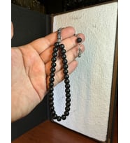 ONİKS TAŞI TESBİH KÜRE KESİM 6 MM MAT SİYAH RENKLİ T-283
