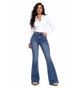 Kadın İspanyol Paça Fit Jean Pantolon BGL-ST05451