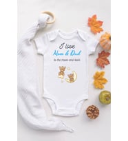 I Love Mom And Dad Minnie Mouse Organik Baskılı