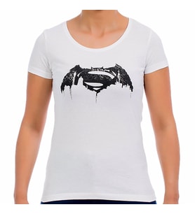 Batman v Superman Beyaz Kadın T-Shirt