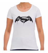 Batman v Superman Beyaz Kadın T-Shirt