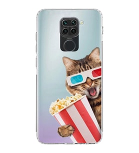 PrintiFy Xiaomi Redmi Note 9 ile Uyumlu Kedi 1 Kamera Korumalı Şeffaf Kılıf