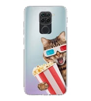 PrintiFy Xiaomi Redmi Note 9 ile Uyumlu Kedi 1 Kamera Korumalı Şeffaf Kılıf