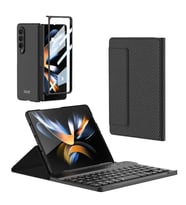 Galaxy Z Fold 3 Kılıf Standlı Bluetooth Klavyeli Zore Kıpta Keyboard Set Kılıf (Siyah)