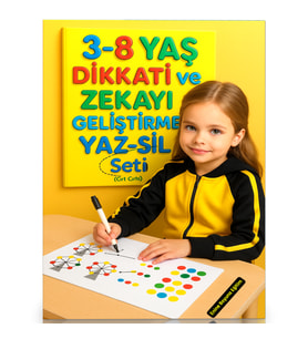 3-8 YAŞ Dikkati ve Zekayı Geliştirme YAZ-SİL Eğitim Seti (Cırt Cırtlı)