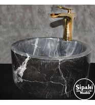 Toros Siyah Kalın Kenar Silindir Lavabo