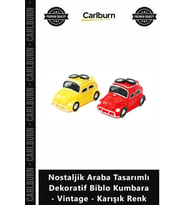 Özel Üretim Retro Obje Nostaljik Araba Tasarımlı Dekoratif Biblo Kumbara Vintage Karışık Renk