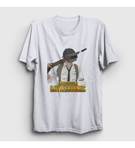 Presmono Unisex Beyaz Cartoon Pubg T-Shirt 29916tt