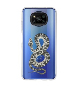 Poco X3 Pro Uyumlu Yılan Desenli Şeffaf Telefon Kılıfı