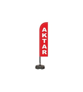 Reklamediyoruz Aktar Temalı Kırmızıı Renkli Yelken Bayrak