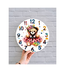 bilge Tasarım Çocuk Odası Duvar Saati 30 x 30 CM (Çok Renkli)