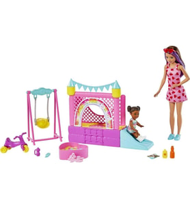 Barbie Bebek Bakıcısı Skipper Set HHB67 Bebek Bakıcısı Skipper, Bebek Figürü, Salıncak ve Aksesuarlarıyla, 3 Yaş ve Üzeri