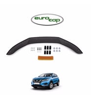 EUROCAP Nissan Qashqai Ön Kaput Maskesi Koruma Rüzgarlığı Deflektör 3mm Akrilik Parlak Siyah 2017-