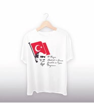 19 Mayıs Atatürk'ü Anma Gençlik ve Spor Bayramı Baskılı Oversize T-shirt - Beyaz