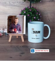 Yazılım Mühendisi Fotoğraflı Dekoratif Taş, Kupa Bardak Beyaz Hediye (Model 1)