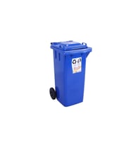 Sağlam Plastik Çöp ve Atık Konteyneri 120 Lt Tekerlekli Orjinal Mavi