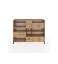 Hyperion Dolap 13 Raflı 3 Çekmeceli 5 Kapaklı 220x44x163 Çam-Çam