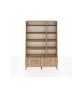 Arges Gardrop 10 Raflı 3 Kapaklı 132x30x195 Çam-Çam