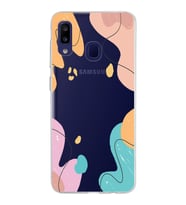 Samsung Galaxy M10s Kapak Karışık Renkler Tasarımlı Şeffaf Silikon Kılıf