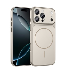 Apple iPhone 16 Pro Uyumlu Kılıf Zore M-Safe Şarj Özellikli Kamera Korumalı Formen Kapak (Gri)