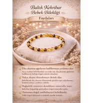 Baltık Kehribar Bebek Diş Çıkarma Bileklik – Doğal & Güvenli (15 cm)”