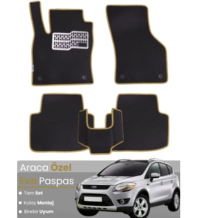 FORD KUGA 1 (2008-2012) Uyumlu EVA Paspas Tam Set–Araca Özel,Su Geçirmez,Kolay Montaj