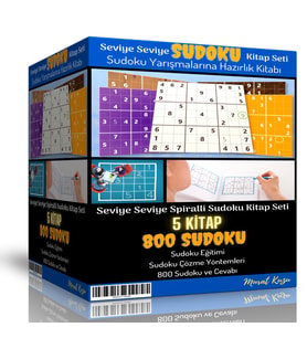 Seviye Seviye Spiralli Sudoku Kitap Seti (800 Seçilmiş Sudoku)