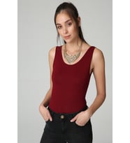 Kadın Bisiklet Yaka Alttan Çıtçıtlı Body (Bordo)