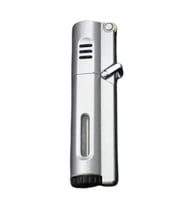PremiumQuality Gümüş 3 Torch Pürmüz Metal Puro Çakmağı - TR8584