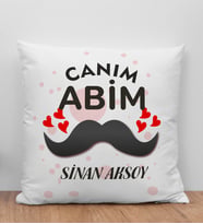 BK Gift Kişiye Özel Canım Abim Tasarımlı Beyaz Kırlent Yastık, Ev Hediyesi, Doğum Günü Hediyesi