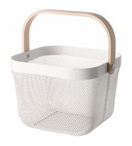 Çok Amaçlı Sepet IKEA Meyve Veya Düzenleme Sepet Beyaz Renk 25x26x18 cm Çelik