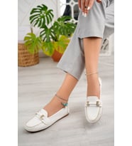 Khayt Daisy Casual Günlük Kadın Babet Ayakkabı (Beyaz)