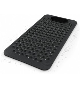 Home Vakumlu Silikon Banyo Matı 70x36 cm, Kaydırmaz Duş ve Küvet Paspası, Ayak Yıkama ve Masaj Bölümlü, Delikli Su Tahliyeli Kaymayı Önleyici Banyo Kaydırmazı