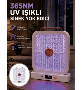 UV Işıklı Şarj Edilebilir Sinek Yok Edici Elektrikli Lamba Beyaz