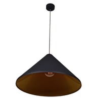 Rsylight Retro Metal Dekoratif Rustik Siyah içi Gold Tekli Sarkıt Avize Çap 50 CM