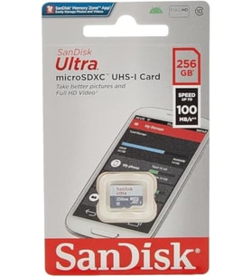Sandisk 256Gb Ultra Lite Microsdxc 100 Mb, Beyaz/Gri (Çok Renkli)