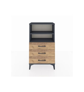 Arges Komodin 2 Raflı 3 Çekmeceli 60x30x106 Antrasit-Çam