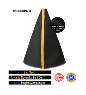Renault Kadjar Sonrası Uyumlu Siyah Deri Özel Tasarım Sarı Şerit Spor Dikiş Vites Körüğü