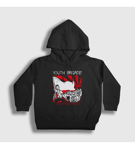 Presmono Unisex Çocuk Siyah Sink With Kalifornija Youth Brigade Kapüşonlu Sweatshirt 432352tt