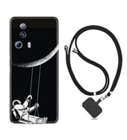 Xiaomi Mi 13 Lite Kılıf Resimli Boyun Askılı İpli Desenli Silikon Series Astronot 519