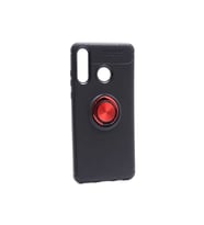Huawei P30 Lite Uyumlu Kılıf Zore Ravel Silikon Kapak (Siyah-Kırmızı)