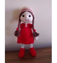 Köylü Kızı Bebek Amigurumi Organik Oyuncak