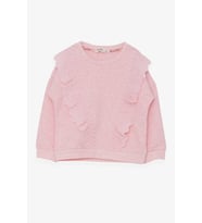 Breeze Kız Çocuk Sweatshirt Güpürlü 1.5-5 Yaş, Somon Melanj