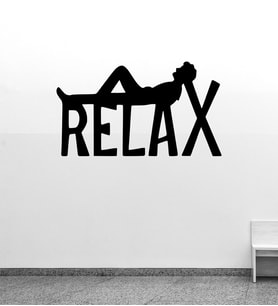 Relax Yazılı Duvar Dekorasyonu (Siyah)