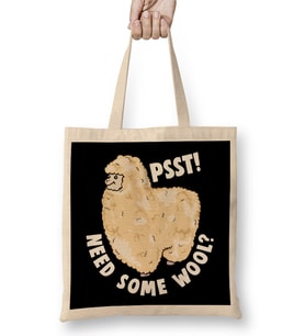 Cute Psst Need Some Wool Funny Alpaca Pun Animal Bez Çanta Uzun Saplı